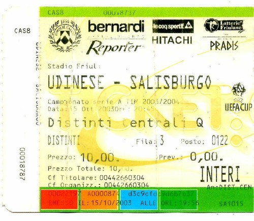 Biglietto udinese calcio - ec,